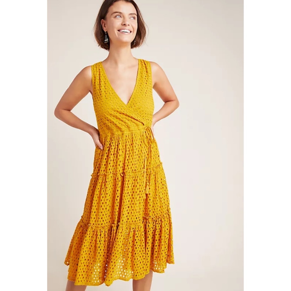 Anthropologie Nuri Eyelet Wrap Dress - Picture 1 of 11